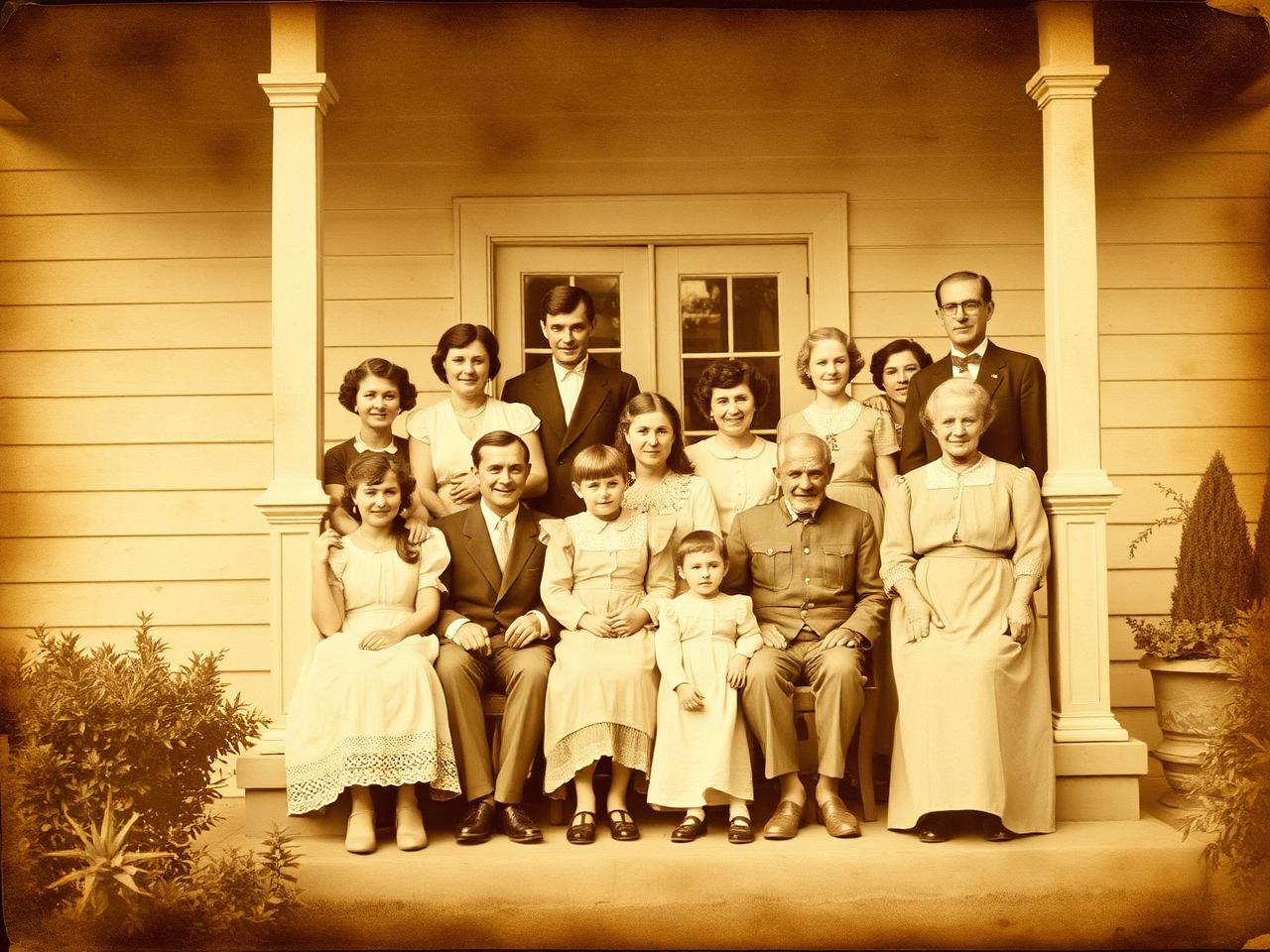 Sepia family portrait